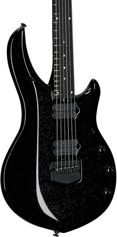 Ernie Ball Music Man Majesty 6 Electric Guitar (with Mono Gig Bag), Black Frosting, Serial Number M018163, Full Left Front