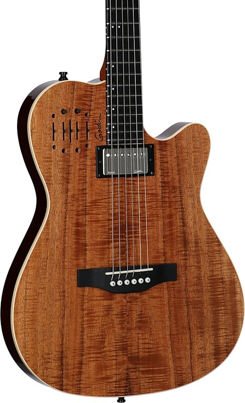 Godin A6 Ultra Extreme Electric Guitar (with Gig Bag), Koa, Serial Number 21123101, Full Left Front