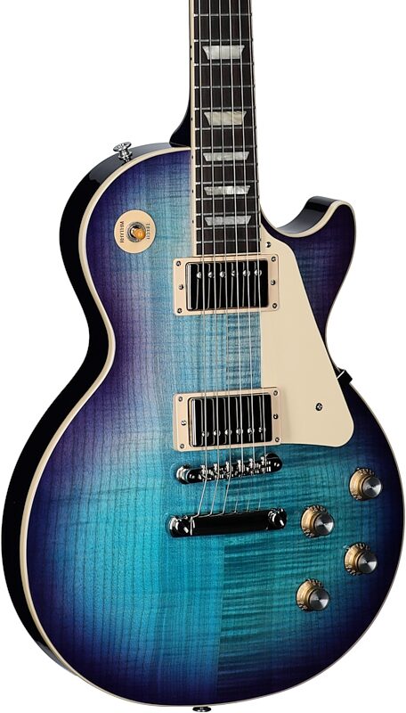 Gibson Les Paul Standard 60s Custom Color Electric Guitar, Figured Top (with Case), Blueberry Burst, Serial Number 212740373, Full Left Front