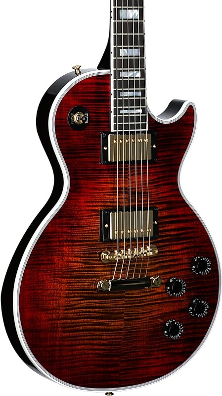 Gibson Custom Les Paul Axcess Figured Top Electric Guitar (with Case), Bengal Burst, Serial Number CS401870, Full Left Front
