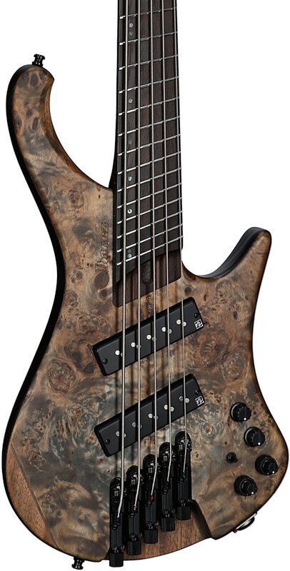 Ibanez EHB1505MS Bass Guitar, 5-String (with Gig Bag), Black Ice Flat, Serial Number 211P02I240120488, Full Left Front