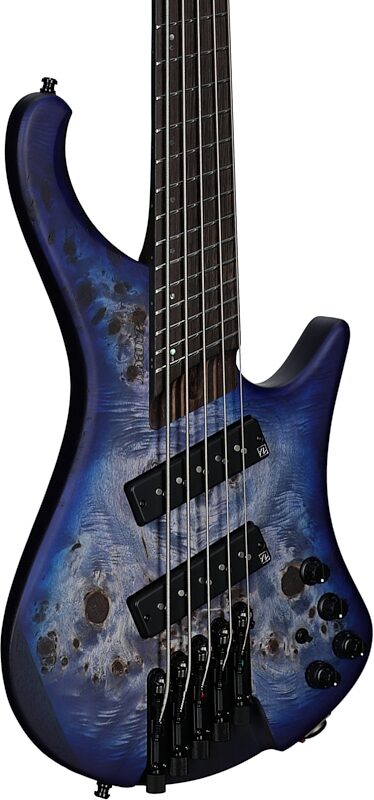 Ibanez EHB1505MS Bass Guitar, 5-String (with Gig Bag), Pacific Blue Burst, Serial Number 211P02I240120482, Full Left Front
