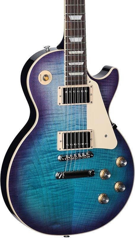 Gibson Les Paul Standard 60s Custom Color Electric Guitar, Figured Top (with Case), Blueberry Burst, Serial Number 230530192, Full Left Front