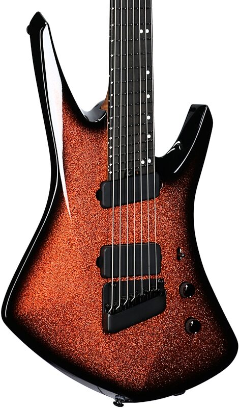 Ernie Ball Music Man Kaizen 7 Electric Guitar (with Case), Ember Burst, Serial Number S10101, Full Left Front