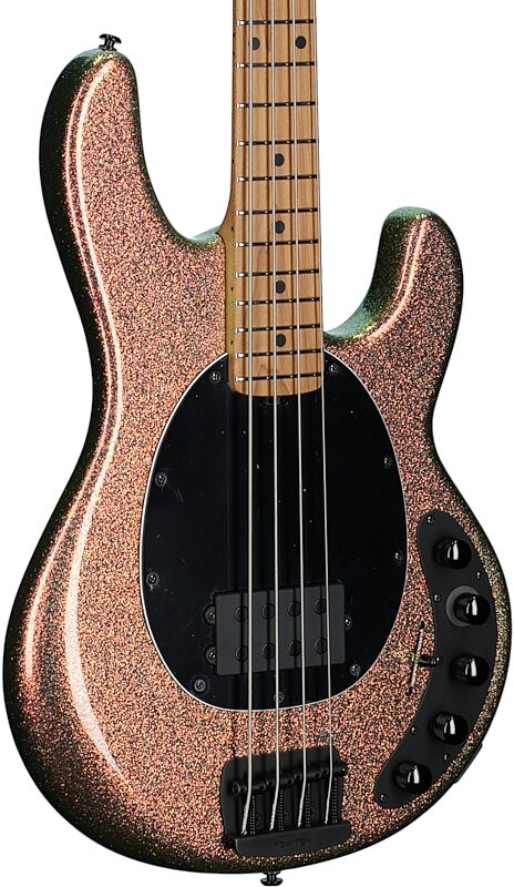 Ernie Ball Music Man DarkRay Electric Bass (with Mono Soft Case), Gold Bar, Serial Number S10543, Full Left Front