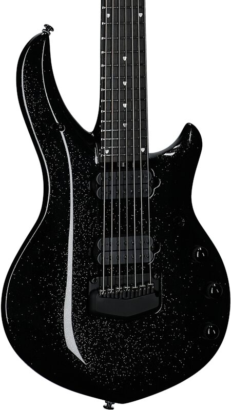 Ernie Ball Music Man Majesty 7 Electric Guitar, 7-String (with Mono Gig Bag), Black Frosting, Serial Number M018430, Full Left Front