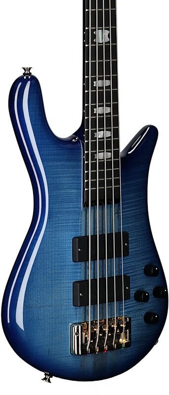 Spector Euro5 LT Electric Bass, 5-String (with Gig Bag), Blue Fade Gloss, Serial Number 21NB 20431, Full Left Front