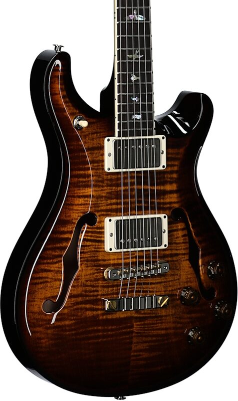 PRS Paul Reed Smith McCarty 594 Hollowbody II Electric Guitar, Black Gold Burst, Serial Number 0384872, Full Left Front