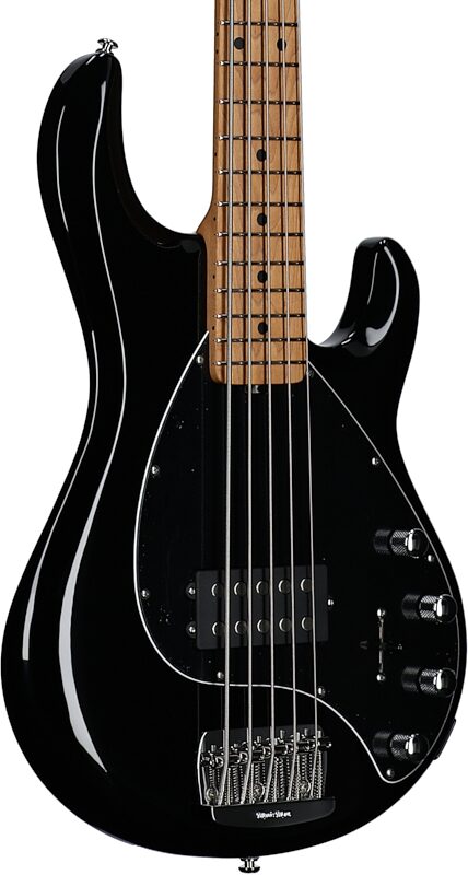 Ernie Ball Music Man StingRay 5 Special Electric Bass, 5-String (with Case), Black, Serial Number K04221, Full Left Front