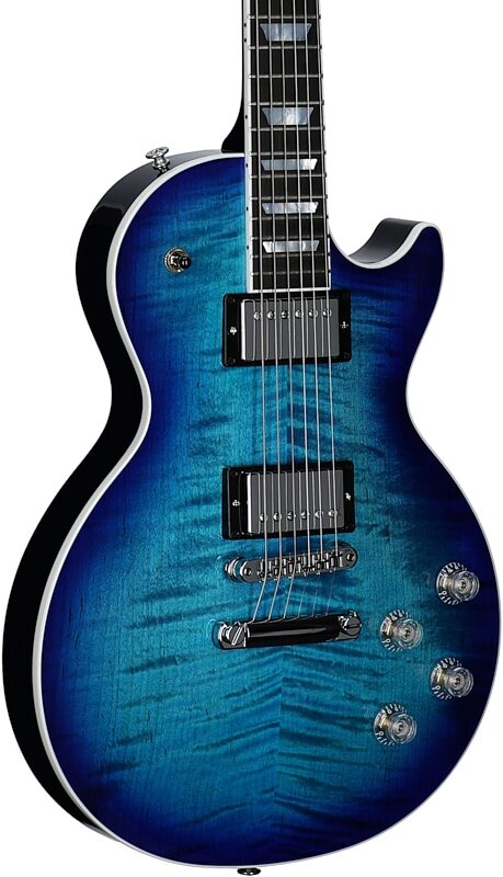 Gibson Les Paul Modern Figured AAA Electric Guitar (with Case), Cobalt Burst, Serial Number 218040003, Full Left Front
