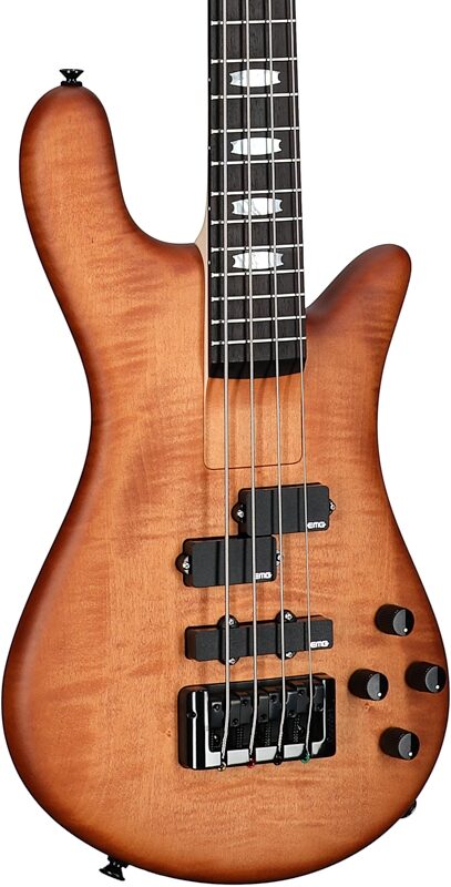 Spector Euro 4 LX Bolt On Bass Guitar (with Gig Bag), Natural Sunburst Matte, Serial Number ]C121NB21786, Full Left Front