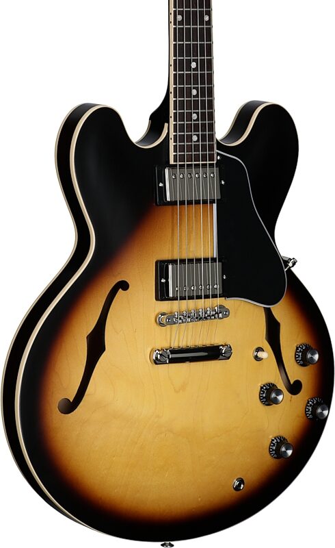 Gibson ES-335 Dot Satin Electric Guitar (with Case), Vintage Burst, Serial Number 214440317, Full Left Front