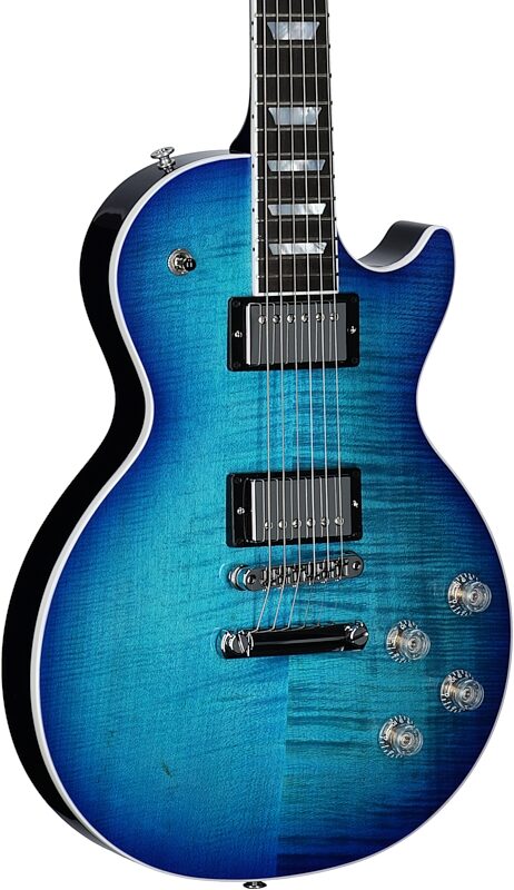 Gibson Les Paul Modern Figured AAA Electric Guitar (with Case), Cobalt Burst, Serial Number 217940198, Full Left Front