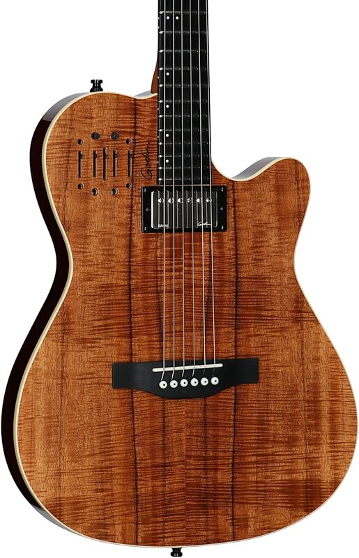 Godin A6 Ultra Extreme Electric Guitar (with Gig Bag), Koa, Serial Number 22214117, Full Left Front