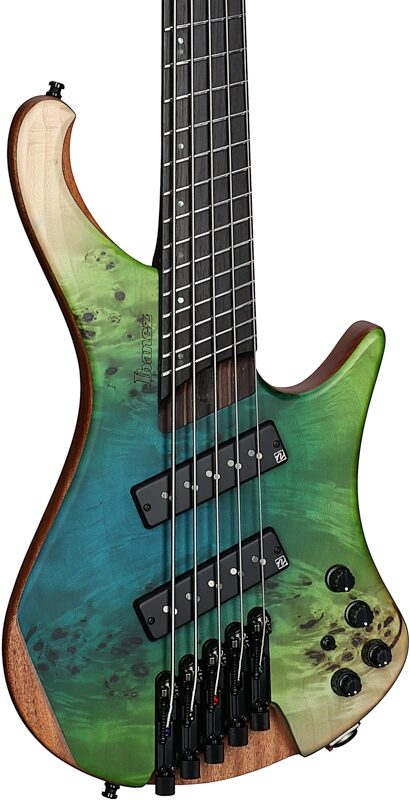 Ibanez EHB1505 Bass Guitar, 5-String (with Gig Bag), Ocean Inlet Flat, Serial Number I240311787, Full Left Front