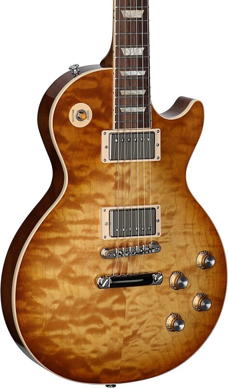 Gibson Exclusive Les Paul Standard 60s AAA Electric Guitar, Quilted Honeyburst, Serial Number 220540365, Full Left Front