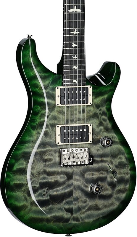 PRS Paul Reed Smith S2 Custom 24 Satin Quilt Electric Guitar, Faded Gray Black Green, Serial Number S2073452, Full Left Front