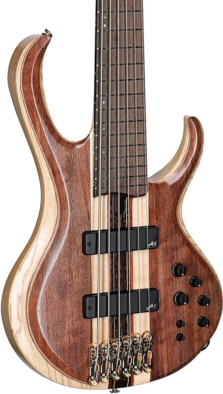 Ibanez BTB1836 Premium Electric Bass, 6-String (with Gig Bag), Natural Shadow, Serial Number 240500425, Full Left Front