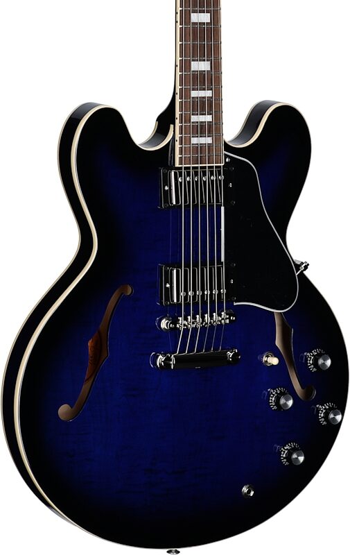 Gibson ES-335 Figured Electric Guitar (with Case), Deep Ocean Burst, Serial Number 225340376, Full Left Front