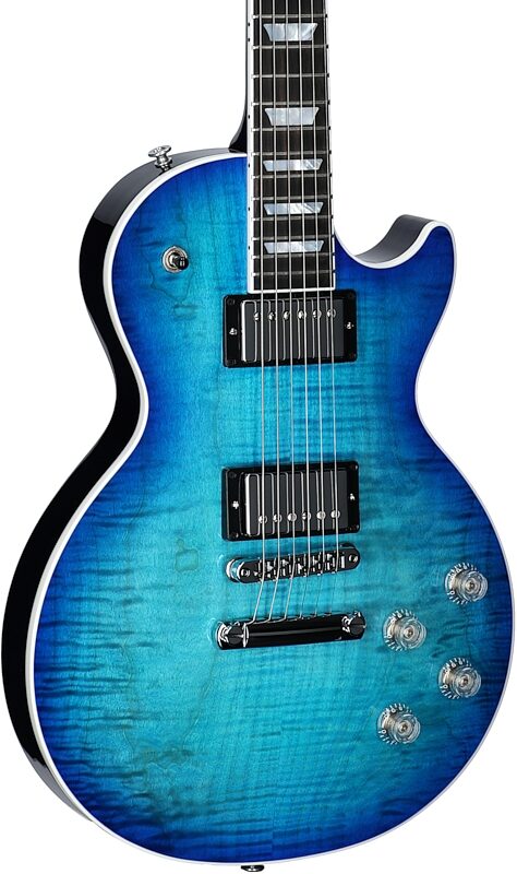 Gibson Les Paul Modern Figured AAA Electric Guitar (with Case), Cobalt Burst, Serial Number 225640191, Full Left Front