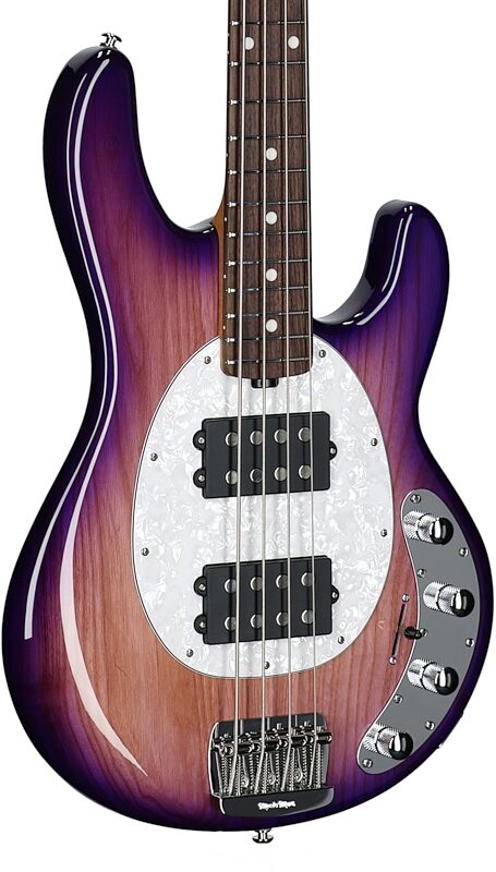 Ernie Ball Music Man StingRay Special HH Electric Bass (with Case), Purple Sunset, Serial Number K05884, Full Left Front
