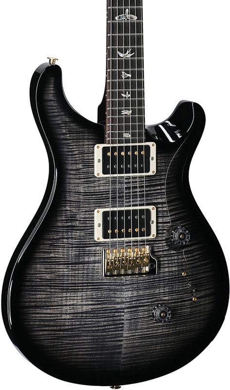 PRS Paul Reed Smith Custom 24 Pattern Thin 10-Top Electric Guitar (with Case), Charcoal Wraparound Smokeburst, Serial Number 0393369, Full Left Front