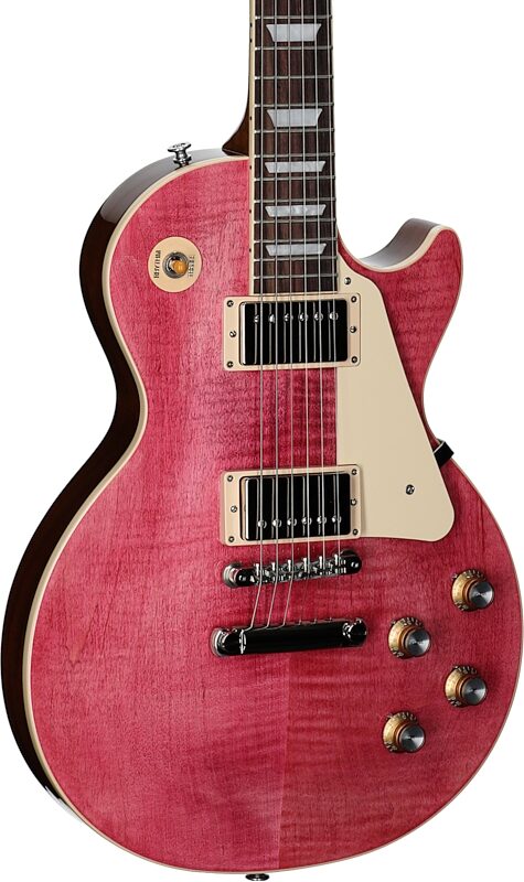 Gibson Les Paul Standard 60s Custom Color Electric Guitar, Figured Top (with Case), Transparent Fuchsia, Serial Number 221930412, Full Left Front