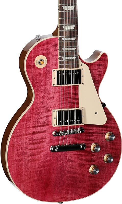 Gibson Les Paul Standard 60s Custom Color Electric Guitar, Figured Top (with Case), Transparent Fuchsia, Serial Number 231140178, Full Left Front