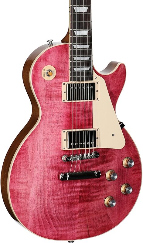 Gibson Les Paul Standard 60s Custom Color Electric Guitar, Figured Top (with Case), Transparent Fuchsia, Serial Number 225530343, Full Left Front