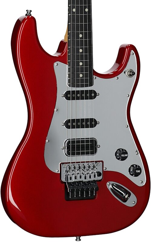 Lerxst Grace Floyd Rose Electric Guitar (with Case), Red, Serial Number 24310929, Full Left Front