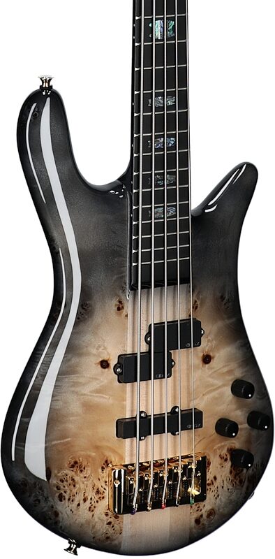 Spector Euro 5 Custom Bass Guitar (with Gig Bag), Natural Black Burst Gloss, Serial Number ]C121NB22356, Full Left Front