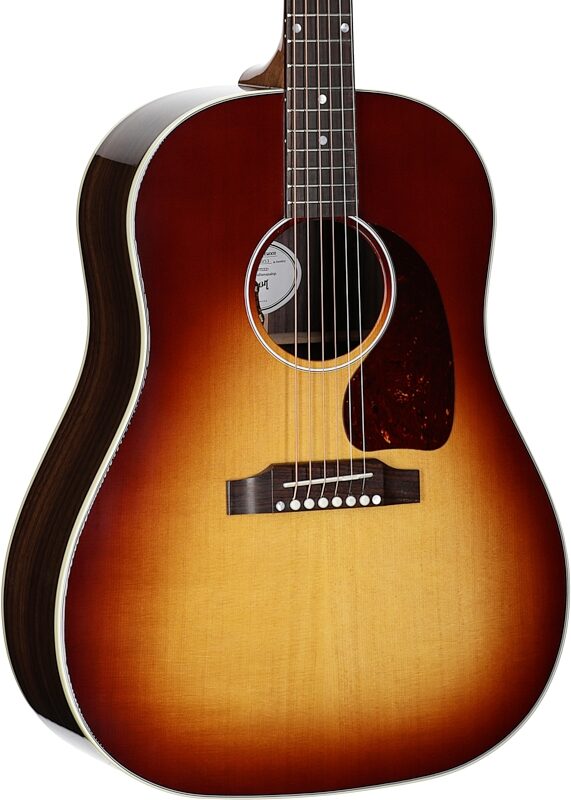 Gibson J-45 Standard Rosewood Acoustic-Electric Guitar (with Case), Rosewood Burst, Serial Number 23184053, Full Left Front