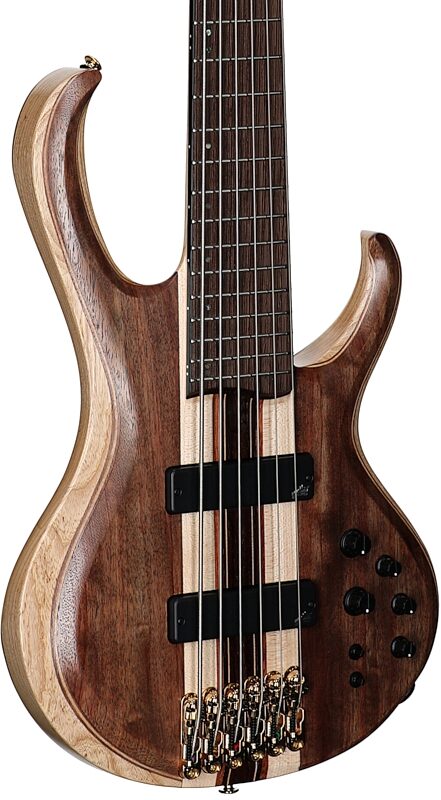 Ibanez BTB1836 Premium Electric Bass, 6-String (with Gig Bag), Natural Shadow, Serial Number 241010036, Full Left Front