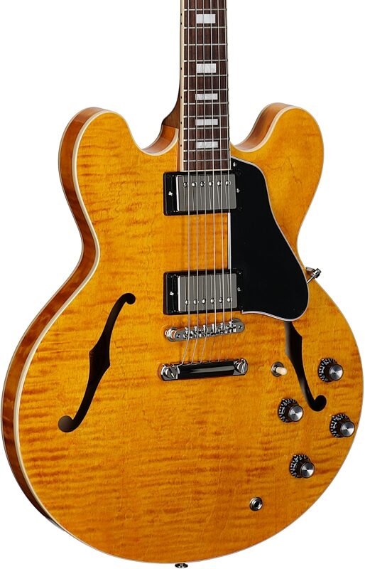 Gibson ES-335 Figured Electric Guitar (with Case), Honey Amber, Serial Number 232540202, Full Left Front