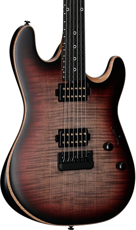 Ernie Ball Music Man Rabea Massaad Sabre Electric Guitar (with Case), Vileblood, Serial Number S11666, Full Left Front