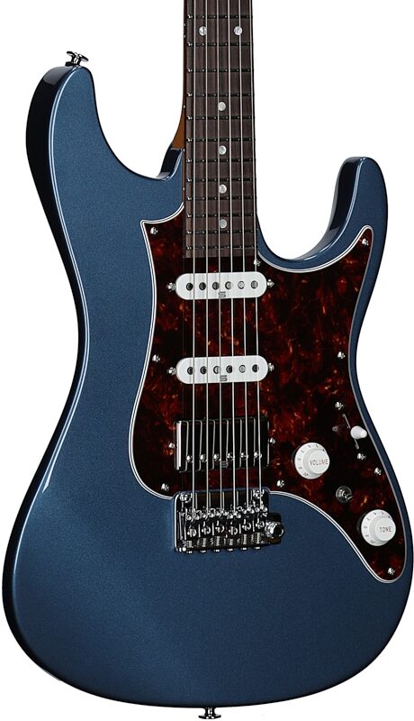 Ibanez AZ2204N Prestige Electric Guitar (with Case), Prussian Blue Metal, Serial Number 210002F2503271, Full Left Front