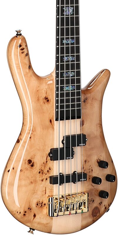 Spector Euro 5 Custom Bass Guitar (with Gig Bag), Natural Gloss, Serial Number ]C121NB22307, Full Left Front