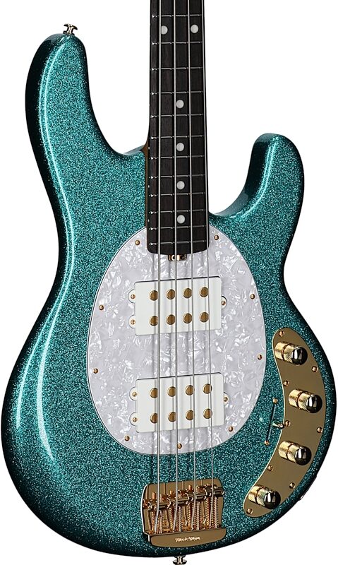 Ernie Ball Music Man StingRay Special HH Electric Bass (with Case), Ocean Sparkle, Serial Number K05372, Full Left Front