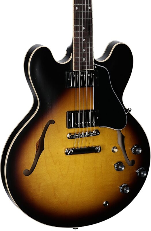 Gibson ES-335 Dot Satin Electric Guitar (with Case), Vintage Burst, Serial Number 202350358, Full Left Front