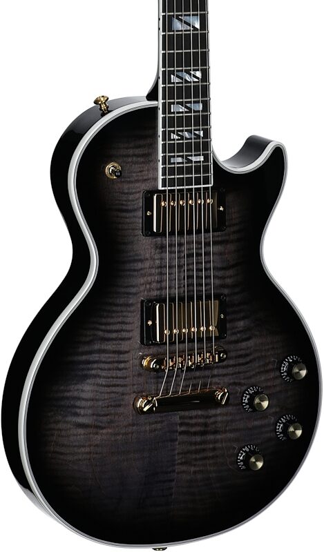 Gibson Les Paul Supreme AAA Figured Electric Guitar (with Case), Transparent Ebony Burst, Serial Number 232640206, Full Left Front