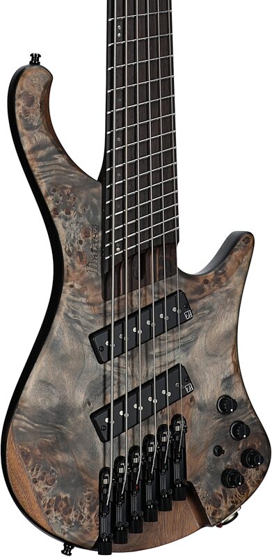 Ibanez EHB1506MS Bass Guitar, 6-String (with Gig Bag), Flat Black Ice, Serial Number 211P02I230711437, Full Left Front