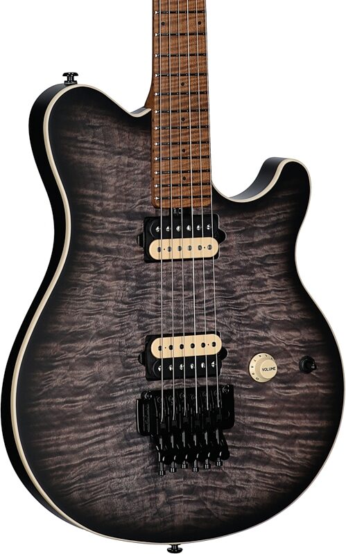Ernie Ball Music Man Axis Electric Guitar (with Mono Gig Bag), Charcoal Cloud Quilt, with Mono Gig Bag, Serial Number H06732, Full Left Front