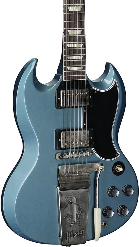 Gibson Custom 1964 SG Maestro Murphy Lab Ultra Light Age (with Case), Pelham Blue, Serial Number 501144, Full Left Front