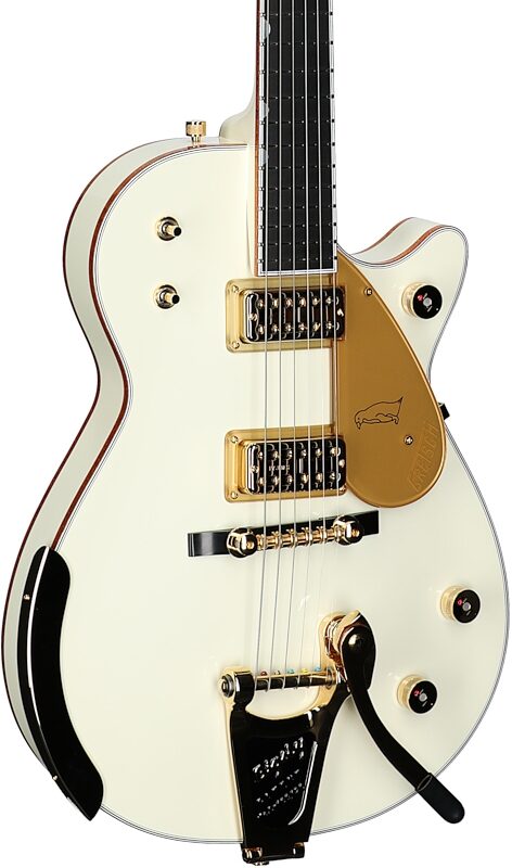Gretsch G6134T58 Vintage Select 58 Electric Guitar (with Case), Penguin White, Serial Number JT25010143, Full Left Front