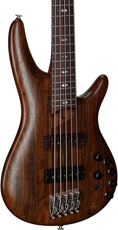 Ibanez SR5505 Prestige Electric Bass, 5-String (with Case), Mocha Flat, Serial Number 210001F2500896, Full Left Front