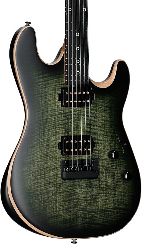 Ernie Ball Music Man Rabea Massaad Sabre Electric Guitar (with Case), Emerald Hill Burst, Serial Number S11996, Full Left Front