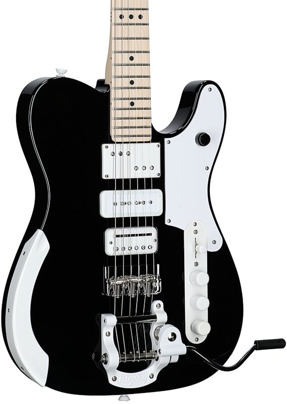 Fender Limited Edition Jack White Triplecaster Telecaster Electric Guitar, Maple Fingerboard (with Case), Black, Serial Number JW240778, Full Left Front