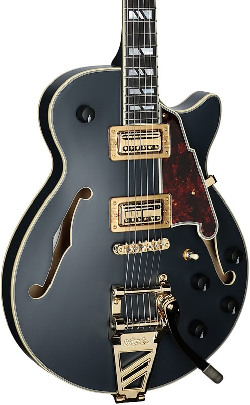 D'Angelico Deluxe Bobby Weir 3 Electric Guitar, Matte Stone, Serial Number W2401295, Full Left Front