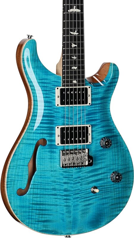 PRS Paul Reed Smith CE 24 Semi-Hollowbody Electric Guitar (with Gig Bag), Carroll Blue, Serial Number 0405636, Full Left Front
