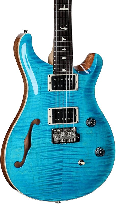 PRS Paul Reed Smith CE 24 Semi-Hollowbody Electric Guitar (with Gig Bag), Carroll Blue, Serial Number 0405342, Full Left Front